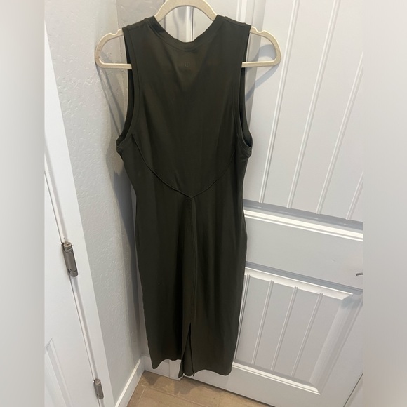 Lululemon All Aligned Midi Stretch Dress dark olive size 10 - Picture 5 of 5